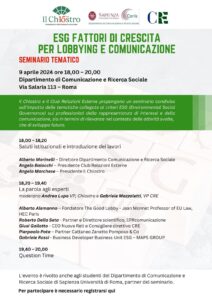 ESG fattori di crescita per lobbying e comunicazione